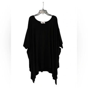 P. CILL Butter Soft Side Slit Cape Top Black Sz S/M